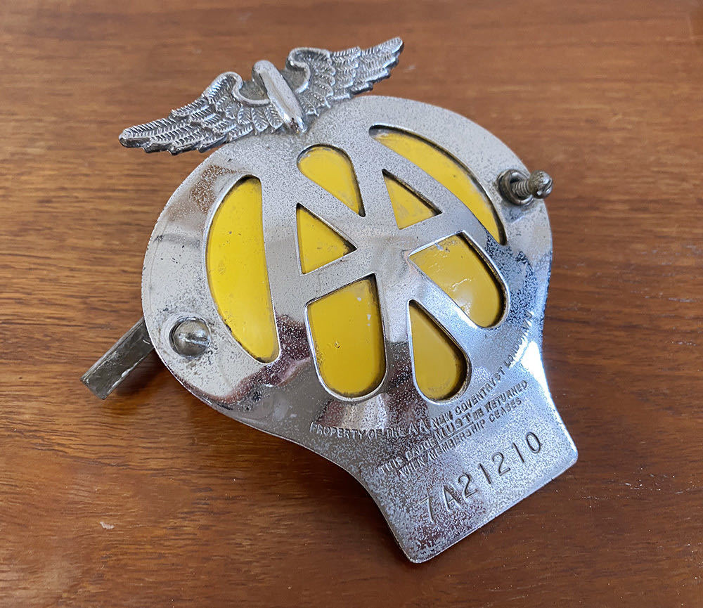 1957～59年製造 イギリスAA グリルバッジ 英国輸入品 当時物 ミニ Mini