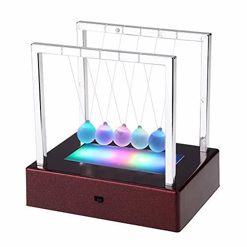 【送料無料・即決】ニュートンゆりかご　振り子ボール LED七つ色変更　バランスボール　ゆりかご　クレードルストレス減らす　教育玩具_1