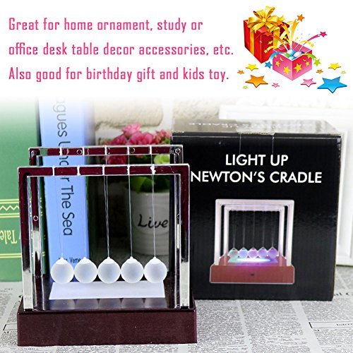 【送料無料・即決】ニュートンゆりかご　振り子ボール LED七つ色変更　バランスボール　ゆりかご　クレードルストレス減らす　教育玩具_4