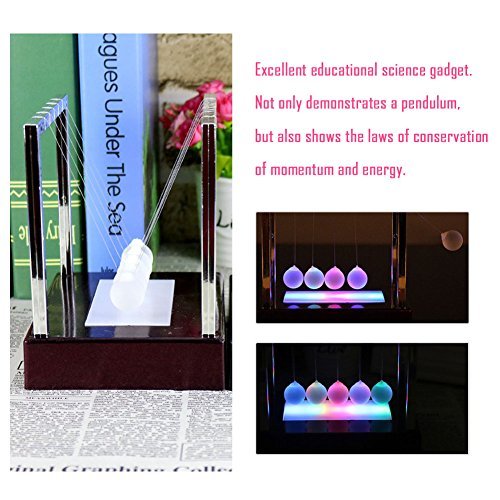 【送料無料・即決】ニュートンゆりかご　振り子ボール LED七つ色変更　バランスボール　ゆりかご　クレードルストレス減らす　教育玩具_5