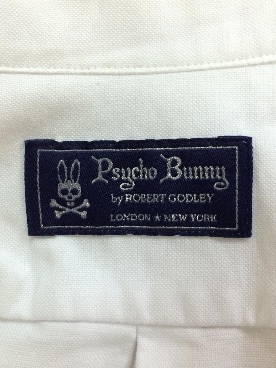 Psycho Bunny◆ボタンダウン半袖シャツ/S/コットン/WHT/袖ライン/サイコバニー Psycho ボタンダウン半袖 Bunny（サイコバニー）の「ポケットバニー - Mens Hurleys