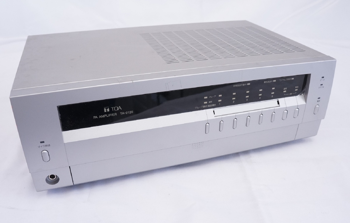325☆【ジャンク】PA アンプ TOA PA AMPLIFIER TA-2120 卓上型アンプ