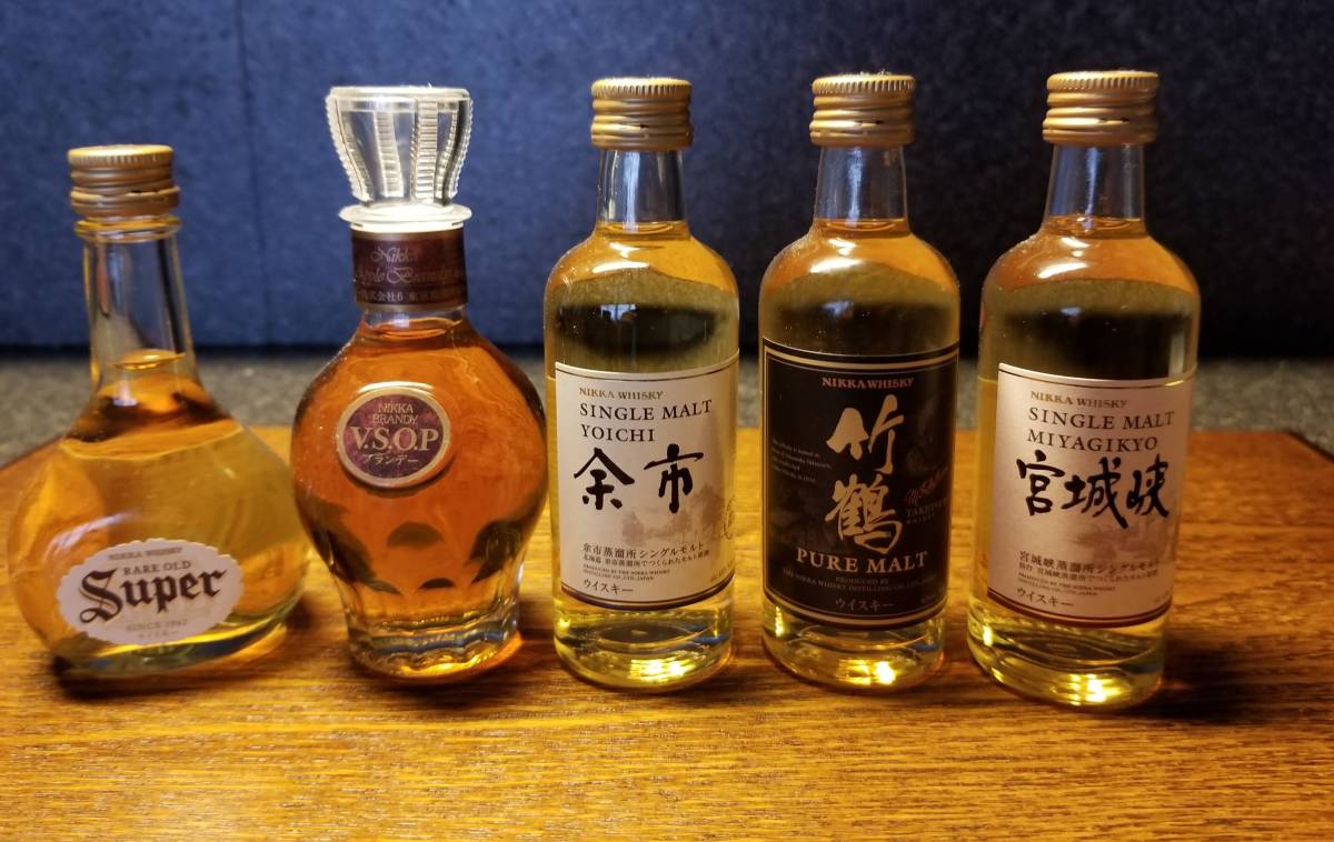 ニッカウヰスキー　ミニボトル5本セット_2