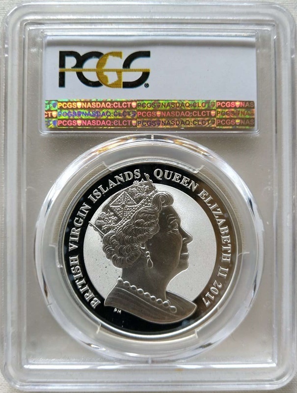 2017 イギリス領ヴァージン諸島 ペガサス 1ドル 銀貨 PCGS PR69