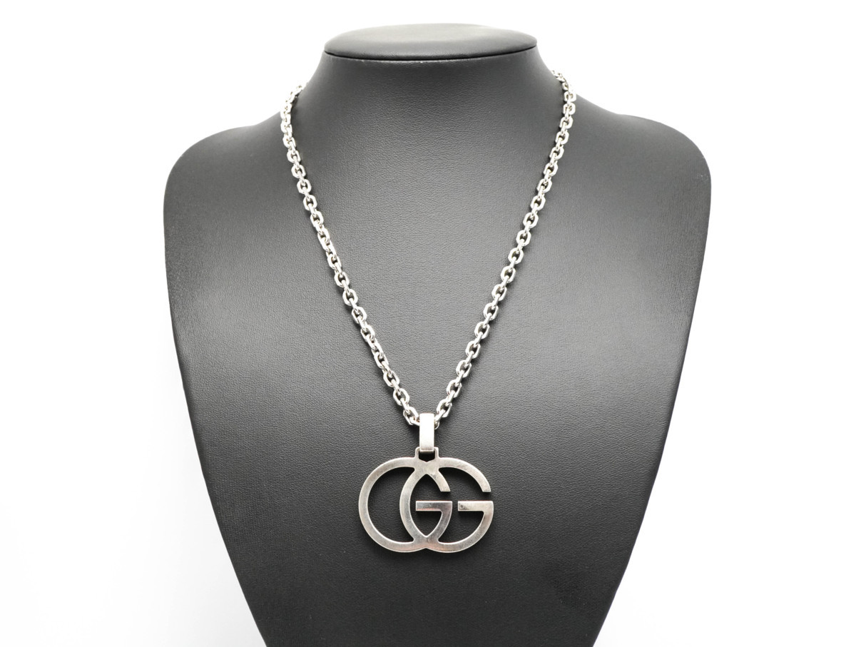 在庫有 即納可 【中古良品】GUCCI グッチ GGモチーフ ロゴ シルバー