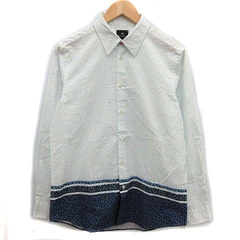 ポールスミス PAUL SMITH PS 19AW シャツ 長袖 花柄 M アイボリー ブルー 青 /KH Smith Paul PS 19aw スポーツ Tシャツ（ホワイト