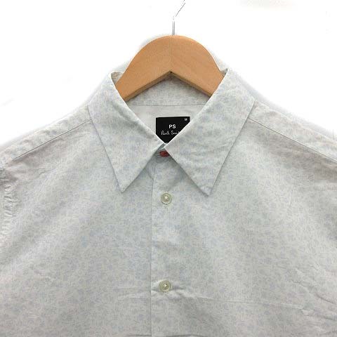 ポールスミス PAUL SMITH PS 19AW シャツ 長袖 花柄 M アイボリー ブルー 青 /KH Smith Paul PS 19aw スポーツ Tシャツ（ホワイト