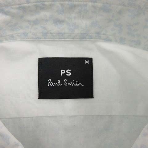 ポールスミス PAUL SMITH PS 19AW シャツ 長袖 花柄 M アイボリー ブルー 青 /KH Smith Paul PS 19aw スポーツ Tシャツ（ホワイト
