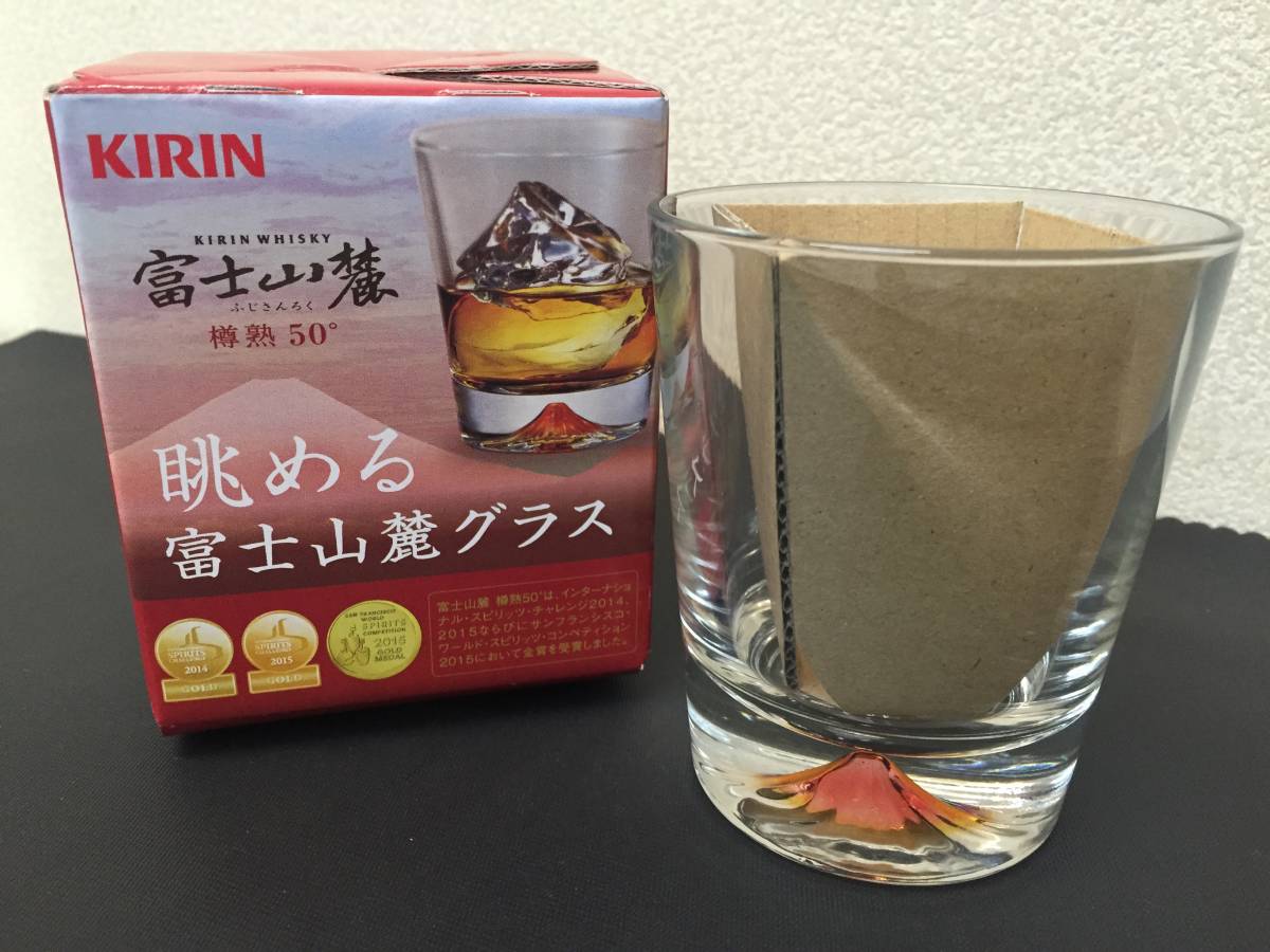 Whiskey Jack グラス／蒸留所限定品 眺める富士山グラス（赤富士） 白 