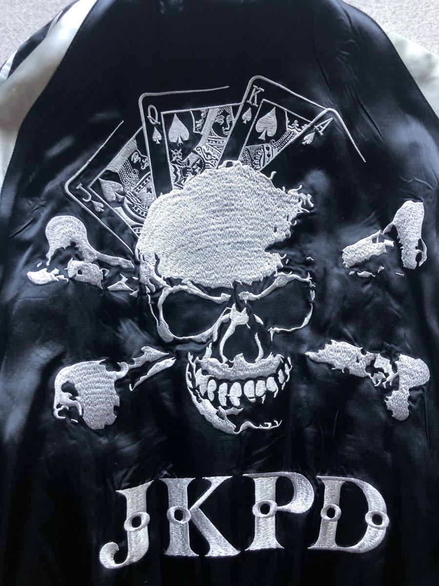 JKPD スカジャン スカル刺繍 リバーシブル JKPD] スカル刺繍 リバーシブルスカジャン ブラック レッド J.K.P.D
