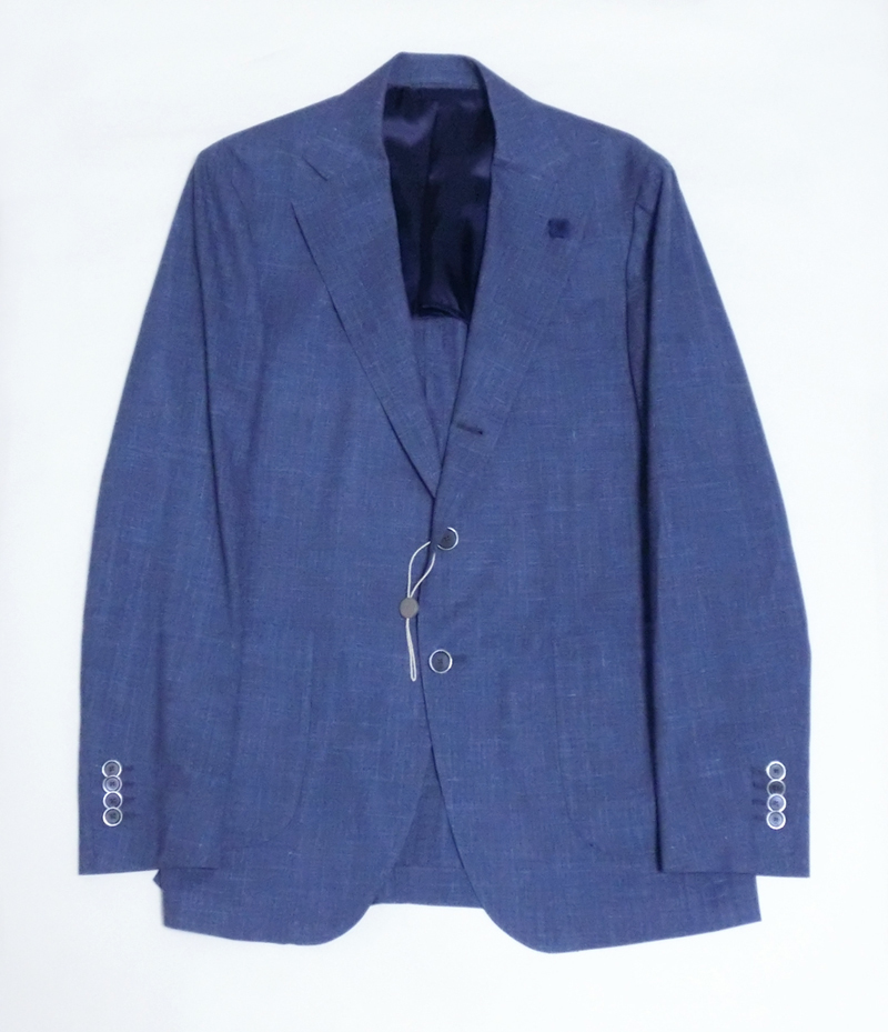 ☆即決☆ ( 未使用 LARDINI シルク混 テーラードジャケット ネイビー