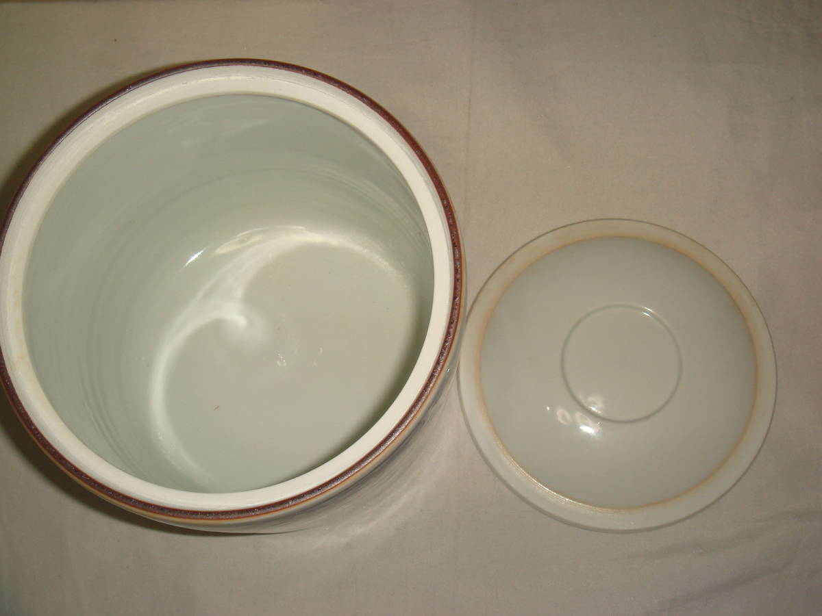 水指 京焼 染付 茶道具 赤絵 竹文 平安祥堂 共箱入り 茶道