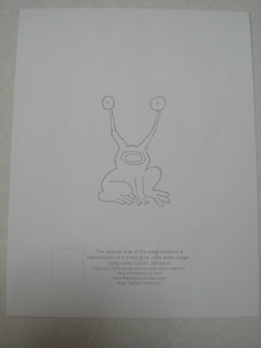 Daniel Johnston ダニエル・ジョンストン 直筆サイン入りポスター Johnston Daniel ダニエルジョンストン ダニエル・ジョンストン 直筆