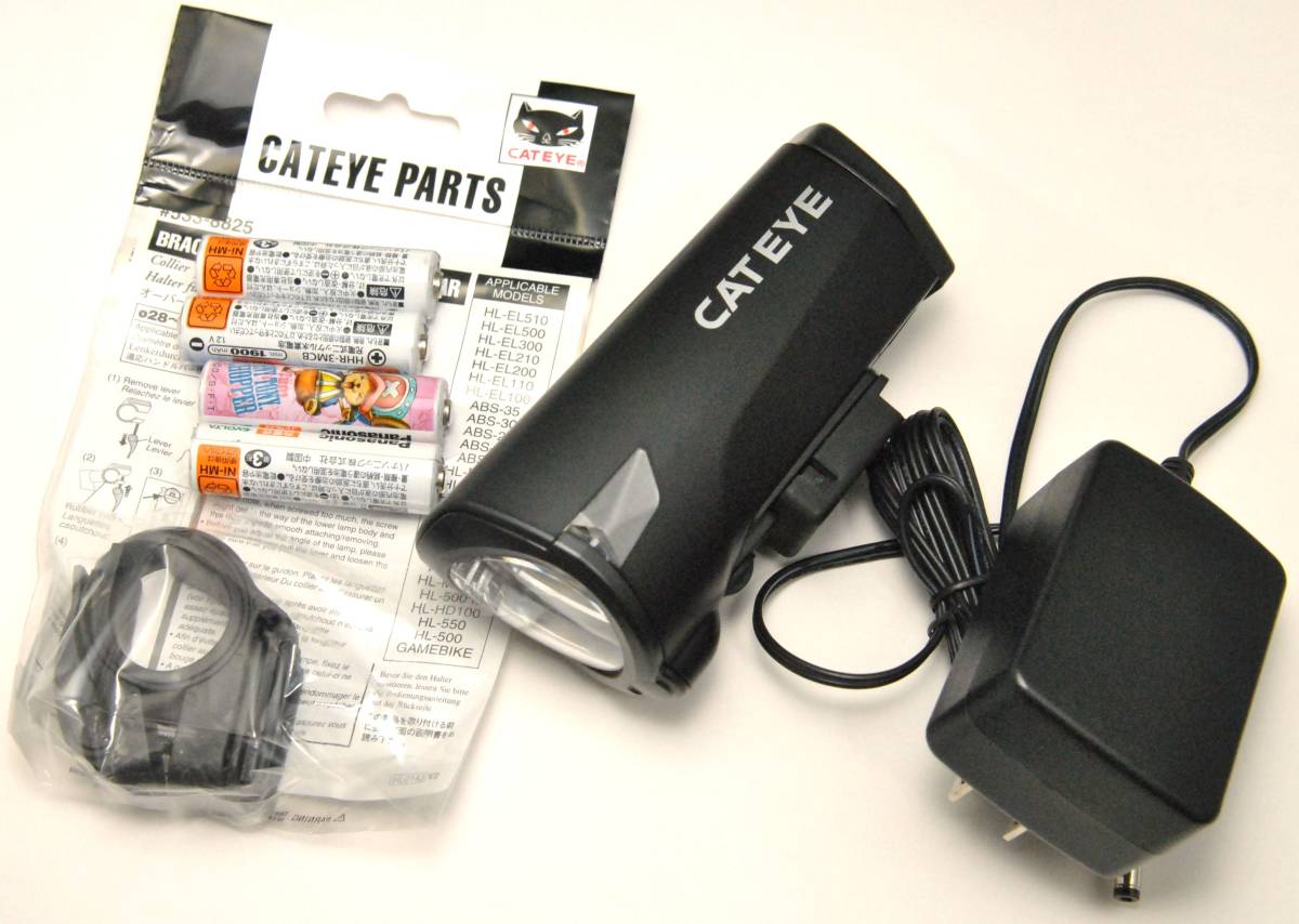 【大得価，安い】 Cateye キャットアイ HL-EL540RC EL540 ケース＆レンズ 交換品 充電アダプター 充電池セット(白色燈)｜売買されたオークション情報、yahooの商品情報をアーカイブ公開 - オークファン 白色燈