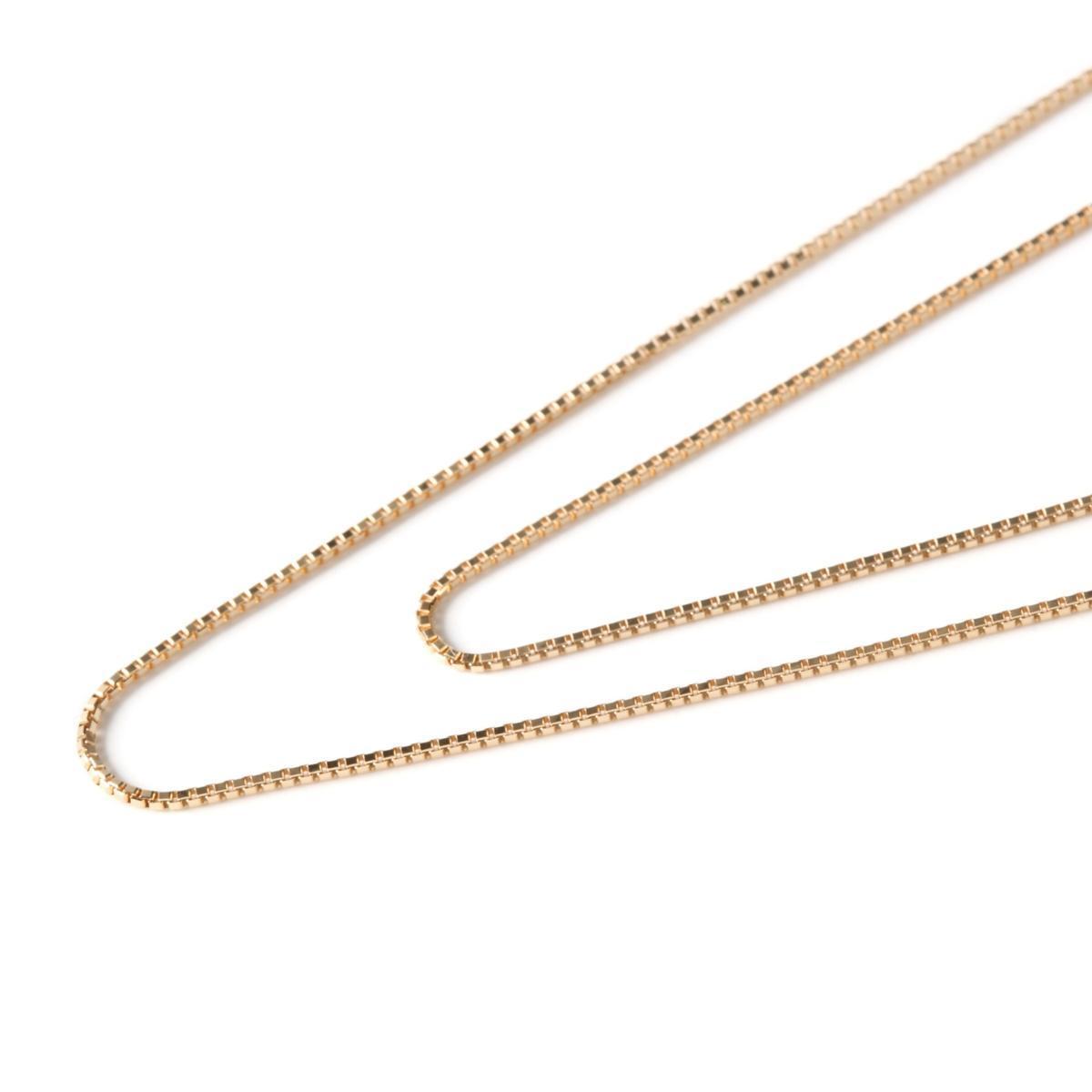 K18 18金 ベネチアンチェーン ネックレス 0.7mm幅 全長50cm ピンスライド_3