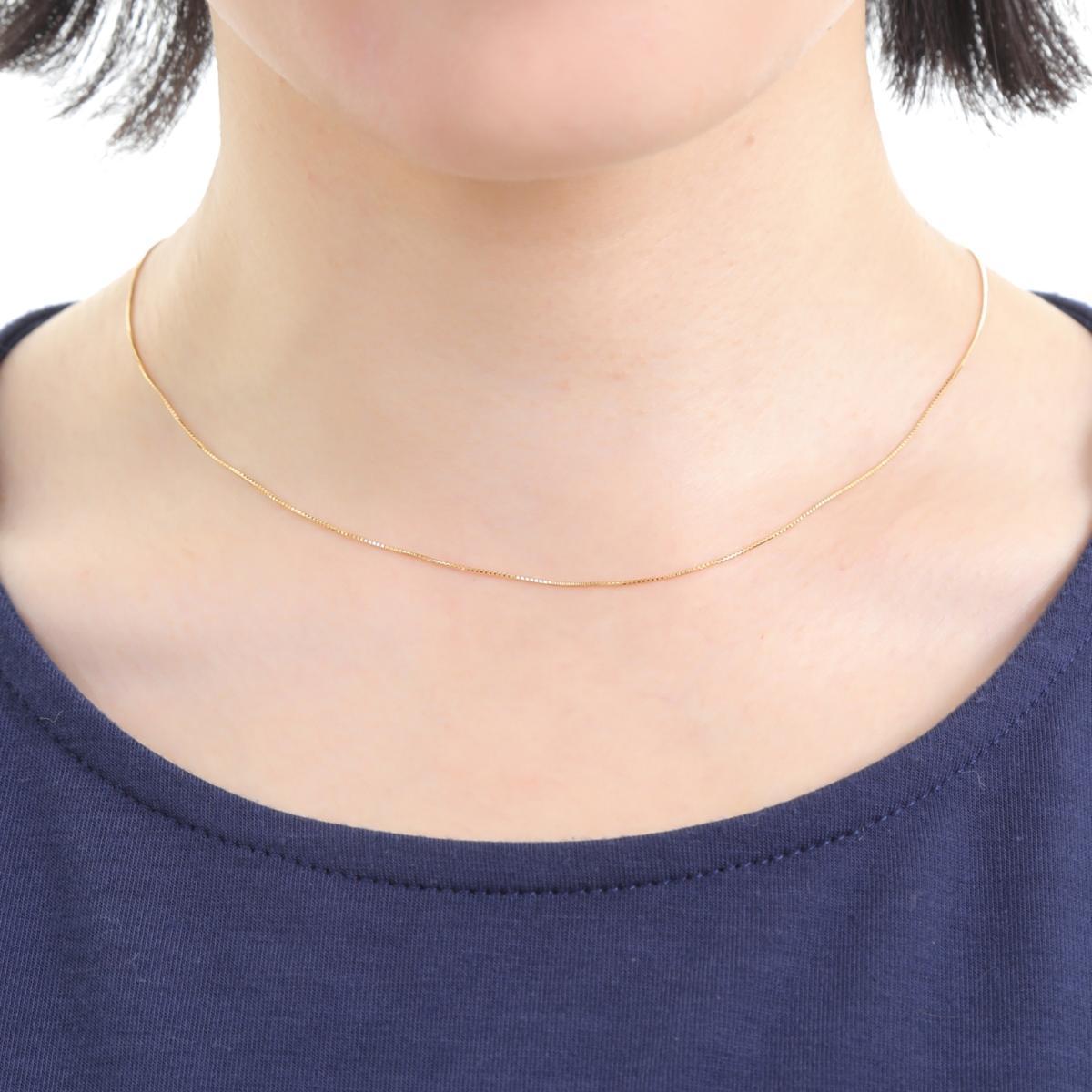 K18 18金 ベネチアンチェーン ネックレス 0.7mm幅 全長50cm ピンスライド_4