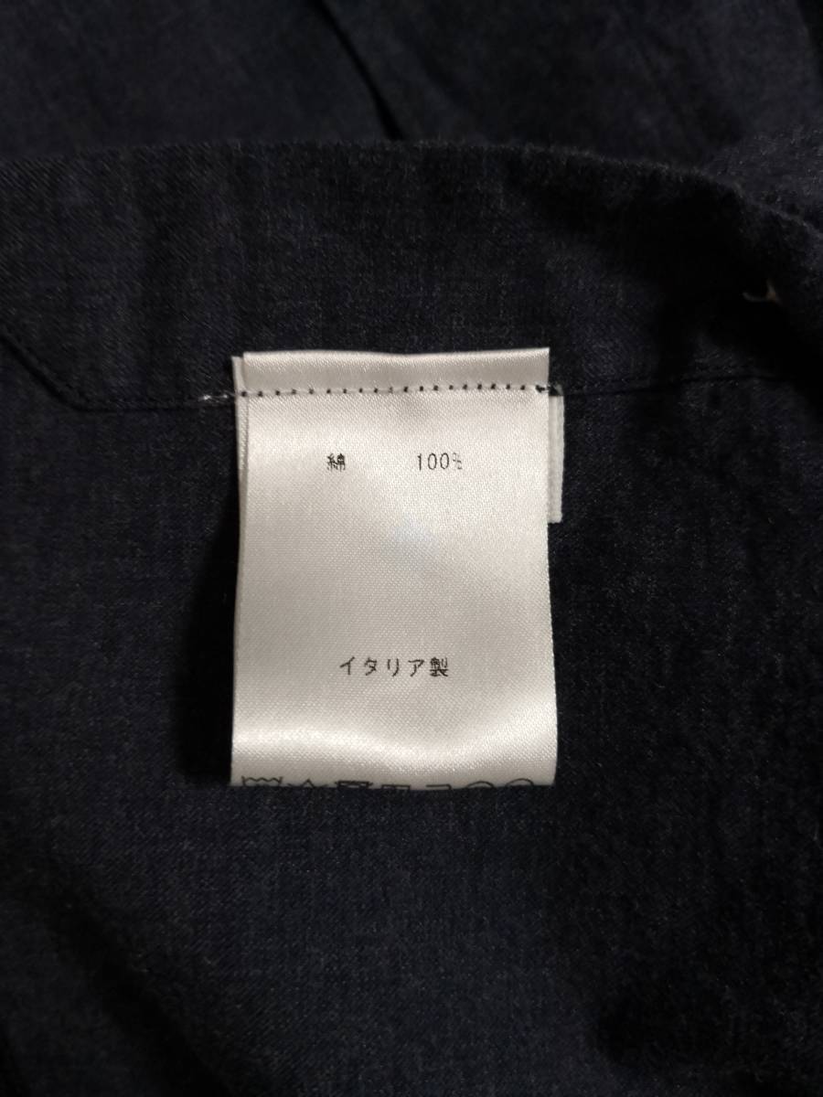 美品 Finamore フィナモレ ネイビー コットンシャツ 紺 SIMONE 