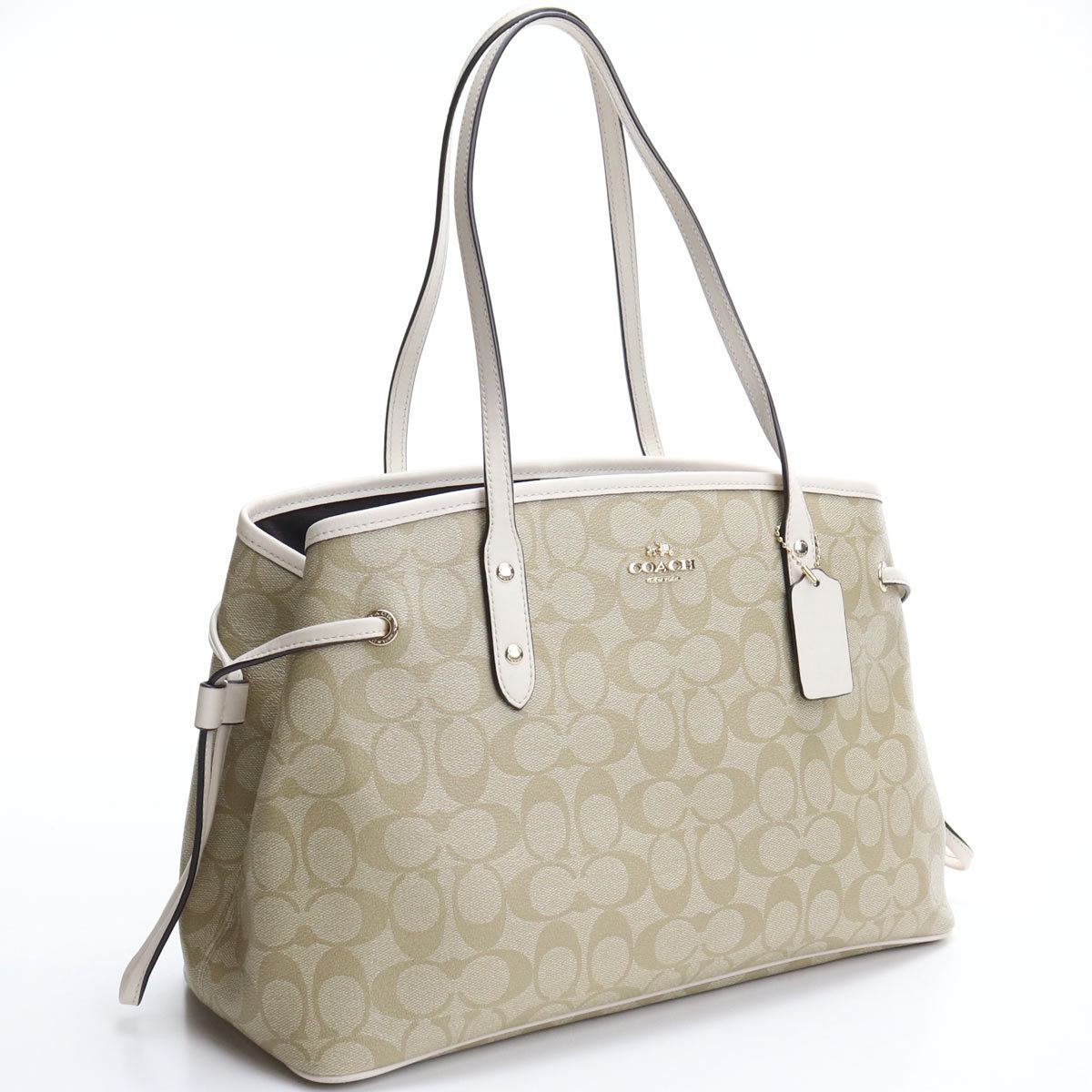中古良品】 コーチ (COACH) トートバッグ F57842 PVC ベージュ