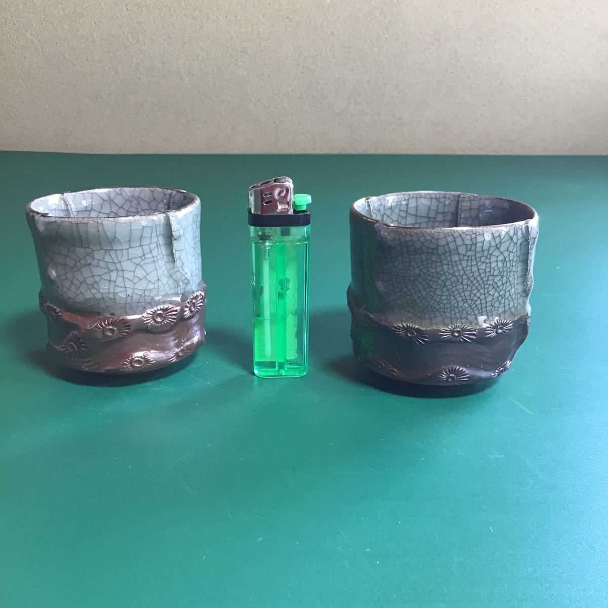 ◯so14 相馬焼　湯呑　急須　セット　3個　相馬　湯飲み　湯呑み　湯のみ　茶器　検索　煎茶道具　煎茶　馬_2