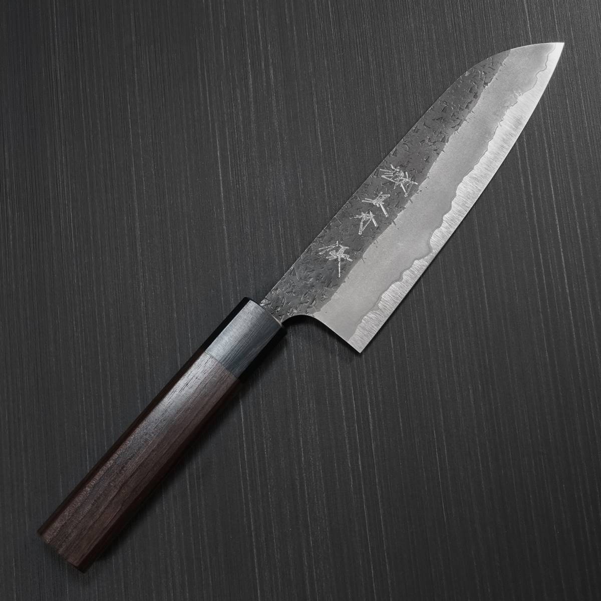 包丁 三徳包丁 165mm 越前打刃物 伝統工芸士 黒崎優 鎚目黒打 青紙スーパー 雫 鍛造 TVで放送 黒崎優 黒崎 越前鍛冶 三徳包丁16 5センチ 三徳