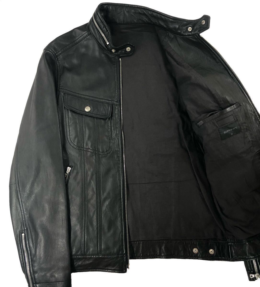 定価11.5万 極美品 SOPH. ソフ シングルライダースジャケット サイズS 