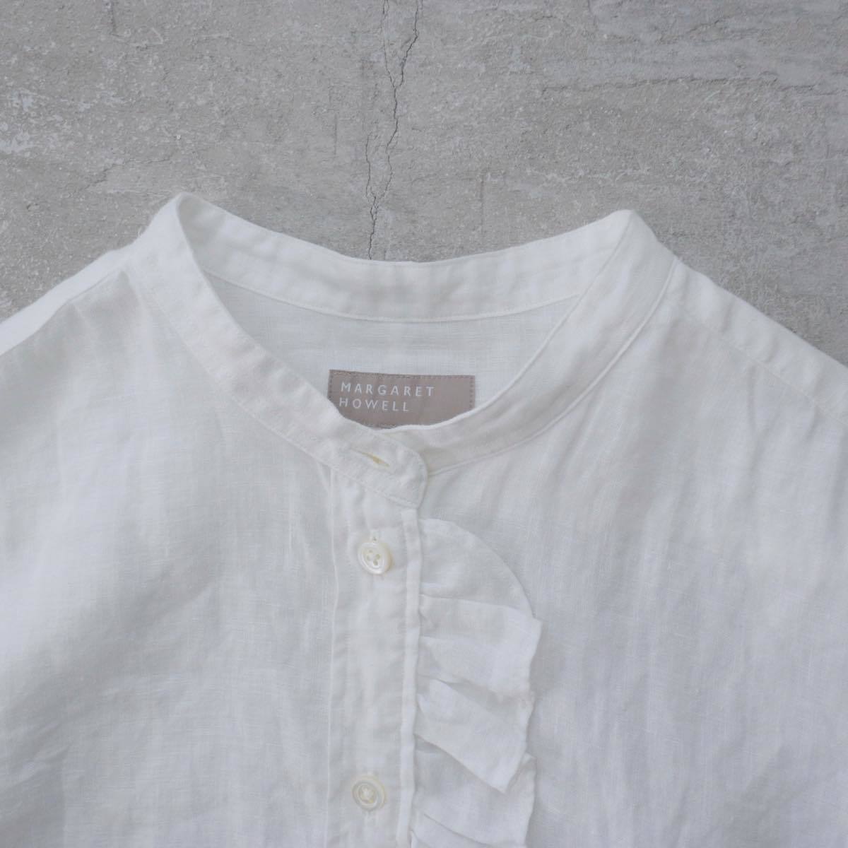 美品*MARGARET HOWELL｜マーガレットハウエル リネン半袖フリル