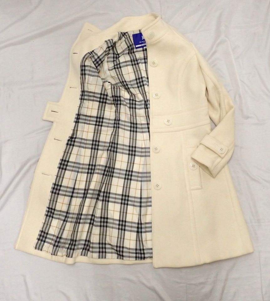☆1円 BURBERRY/バーバリーブルーレーベル スタンドカラーコート 38 