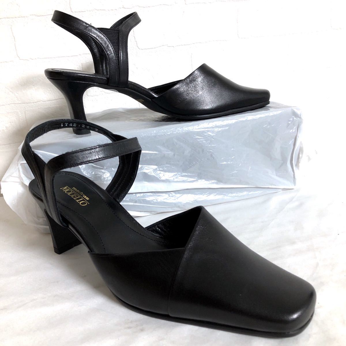 861 Madras Modello マドラス モデロ レザー ミュール サンダル ヒール シューズ 24 レディース ブラック 24 0cm 売買されたオークション情報 Yahooの商品情報をアーカイブ公開 オークファン Aucfan Com