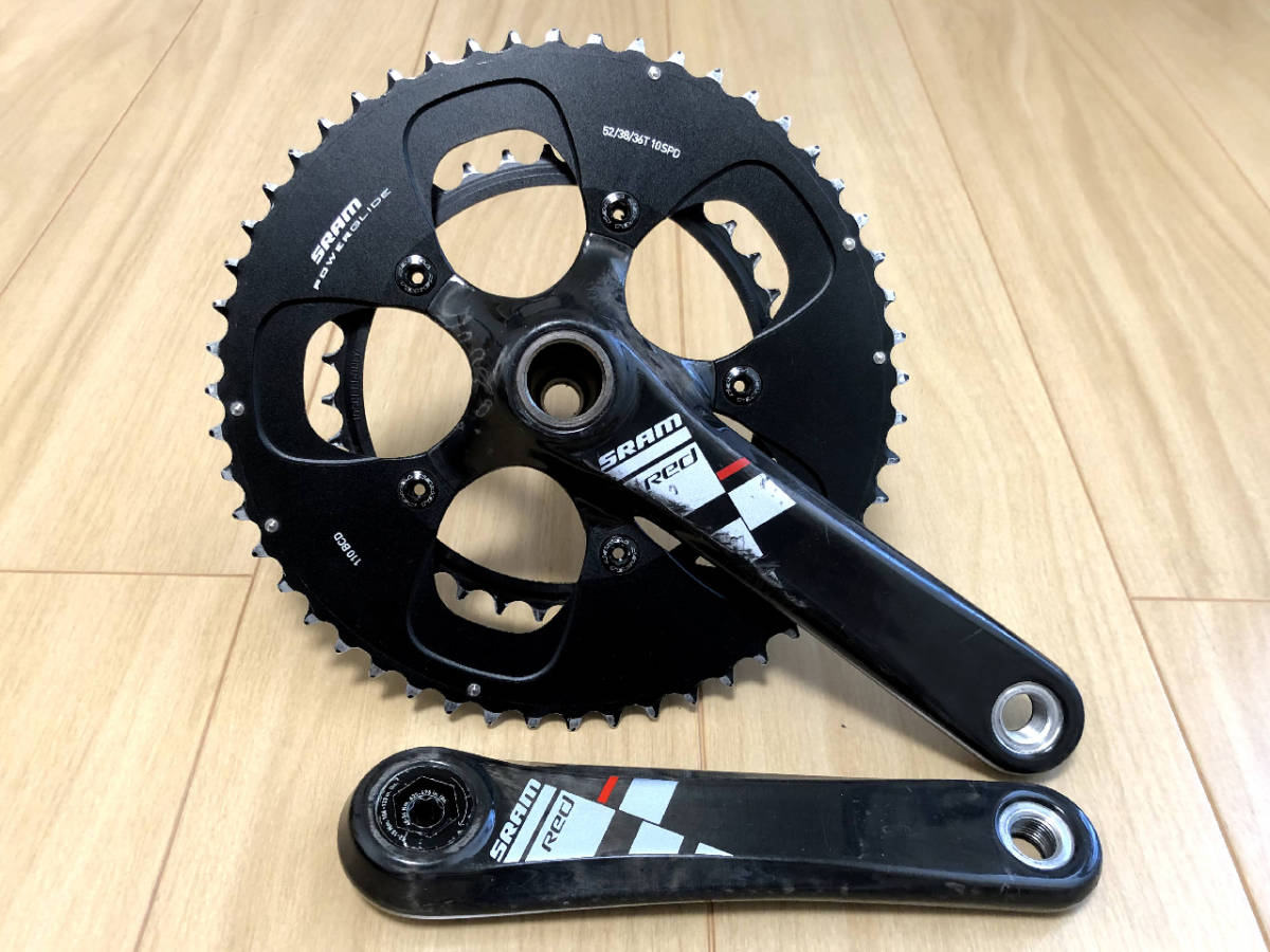 人気定番，お買い得 SRAM RED カーボンクランク GXP 52/36 T167.5mm(クランク)｜売買されたオークション情報、yahooの商品情報をアーカイブ公開 - オークファン クランク