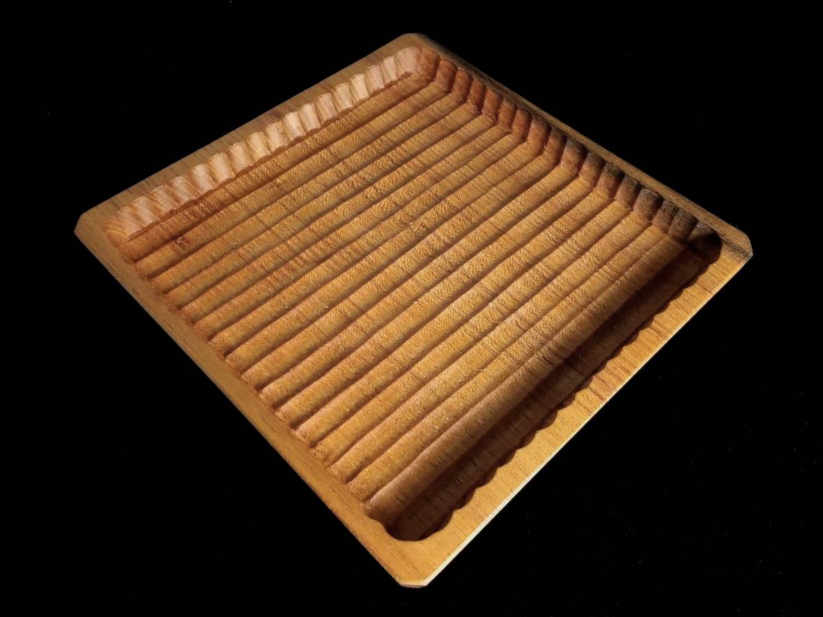 我谷盆 (6) 我谷盆（わがたぼん）復刻作品 6寸 欅 角盆 お盆 木地盆 トレイ トレー