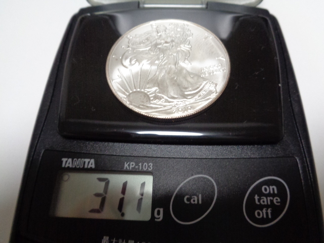純銀.999 アメリカイーグルウォーキングリバティ銀貨 2010年製 本物