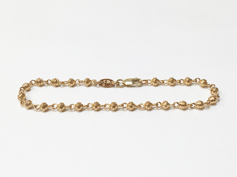 クロムハーツ CHROME HEARTS 22K TINY BEADED CHAIN BRACELET タイニー