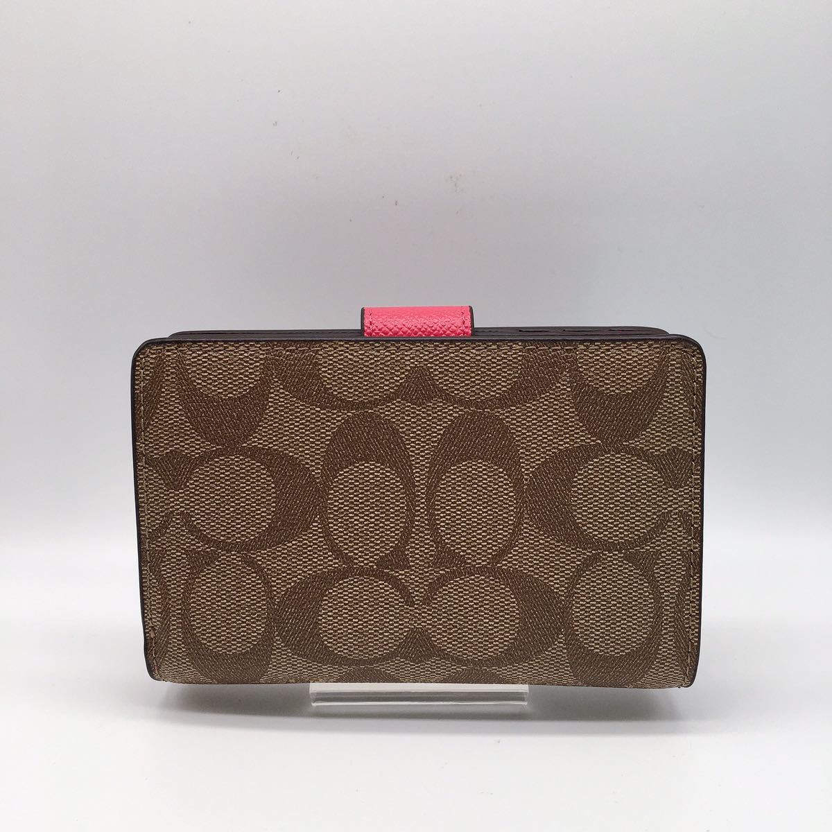 新品》COACH コーチ 二つ折り財布 F53562 シグネクチャー カーキ 