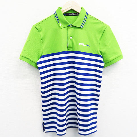 RLX ラルフローレン 半袖ポロシャツ ボーダー柄 ブルー系 ボーダー Ralph サイズ：M - サイズ by Lauren LAUREN Men's SP ブルー×黒