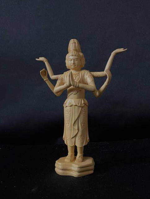 仏教工芸品 総柘植材 精密彫刻 極上品 木彫仏教 仏師で仕上げ品