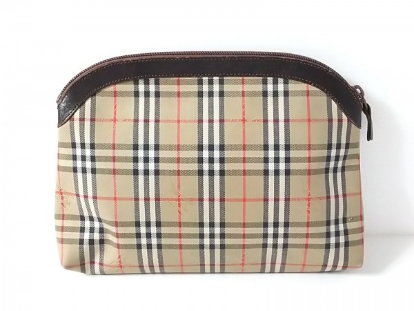 バーバリーズ Burberry's ジャガード×レザー ベージュ×黒×マルチ