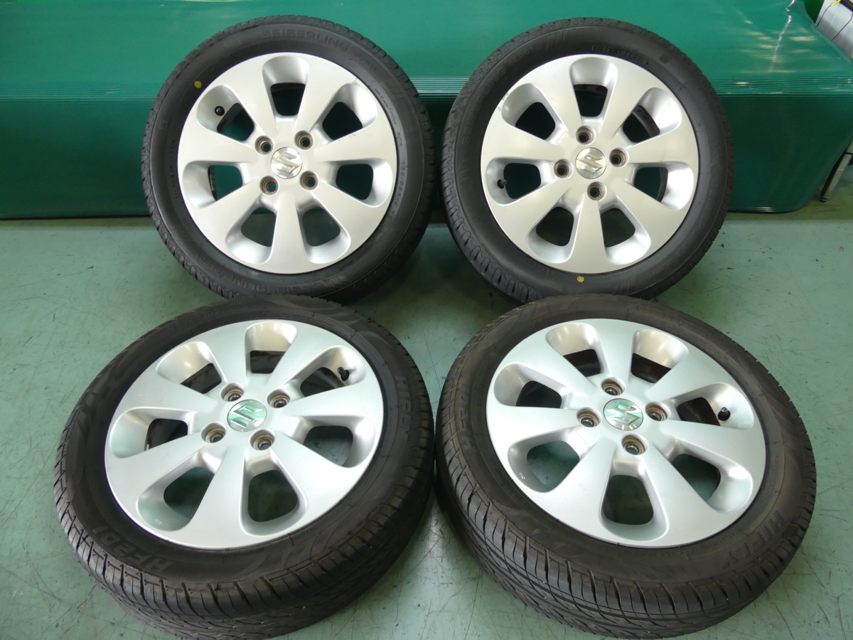 専用ページ！スズキ純正アルミホイール14インチ 165-55R14 4本 スズキ純正 14インチ アルミホイール 14X4.5J 軽自動車 165/55R14 バリ