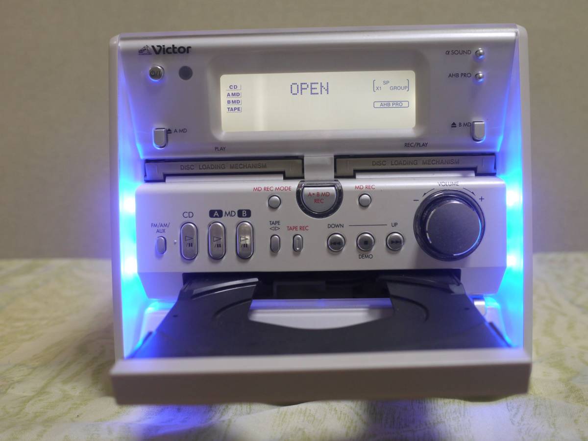 Victor ビクター UX-W50-W(ホワイト) CD/ダブルMD/カセットテープ/AM