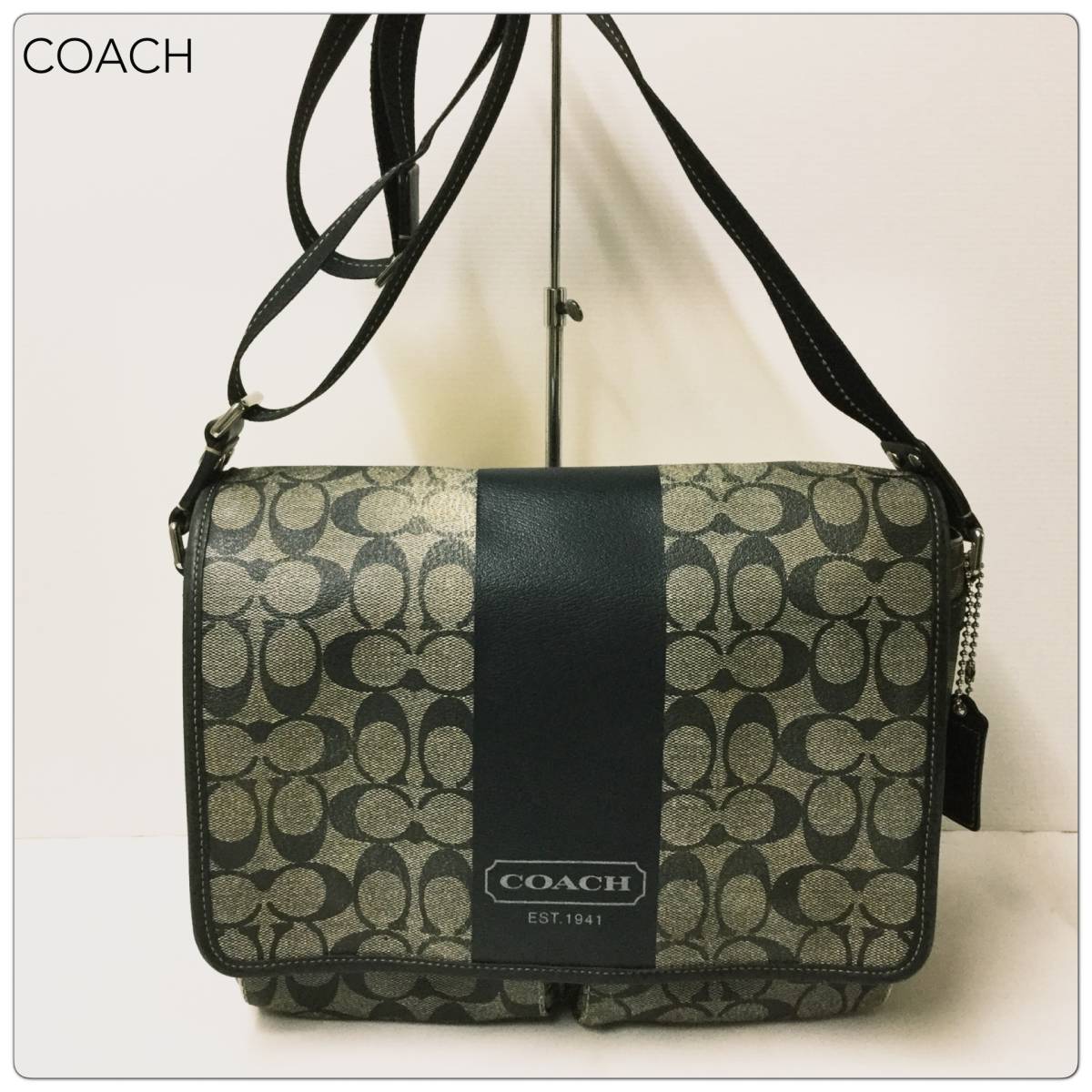 公式・特典付 COACH コーチ シグネチャー PVC ショルダーバッグ ユニ