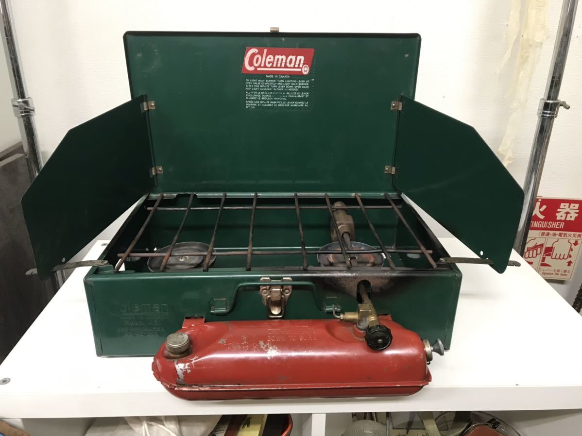 人気定番，安い ビンテージ Coleman コールマン ４２１ ツーバーナー ストーブ コンパクト 動作済 キャンプ カナダ Canada バーナー ツーバーナーコンロ(ツーバーナー)｜売買されたオークション情報、yahooの商 ツーバーナー