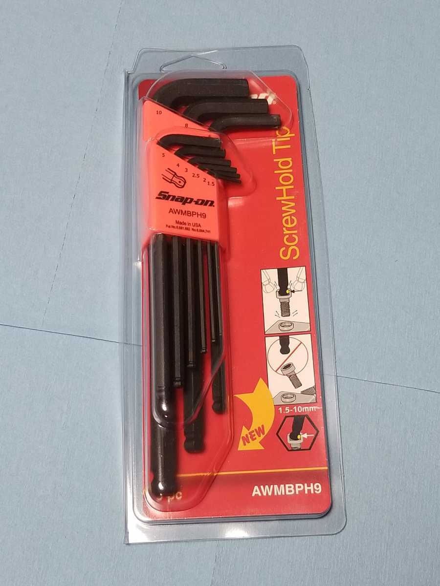 驚きの破格値，新作登場 L型ボールヘックス セット スナップオン AWMBPH9 品 保管品 SNAPON SNAP-ON ヘックスレンチ Screw Hold Tip 1.5mm 10mm 9本入(ラチェットドライバー)｜売買されたオークション情報、yahooの商品情報をアーカ ラチェットドライバー