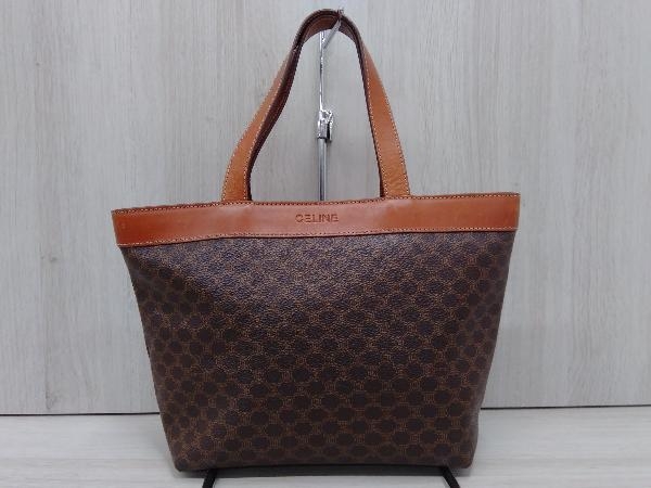 セリーヌ CELINE／マカダム(ブラゾン) ハンドバッグ ブラウン 美品