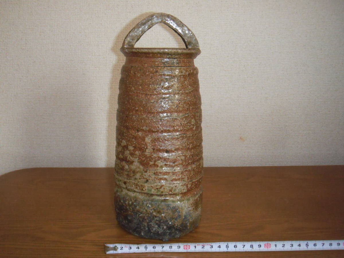 田部井健二 自然釉花入 共箱合布 花器 フラワーベース 花瓶 花生 華道具 在銘 田部井健二陶磁器自然釉花入れ 田部井健二