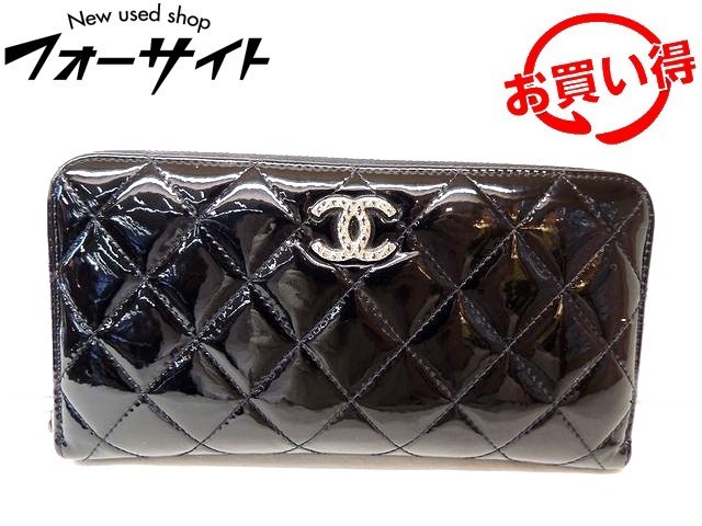 シャネル パテントレザー マトラッセ ココマーク CHANEL 財布の通販 二 