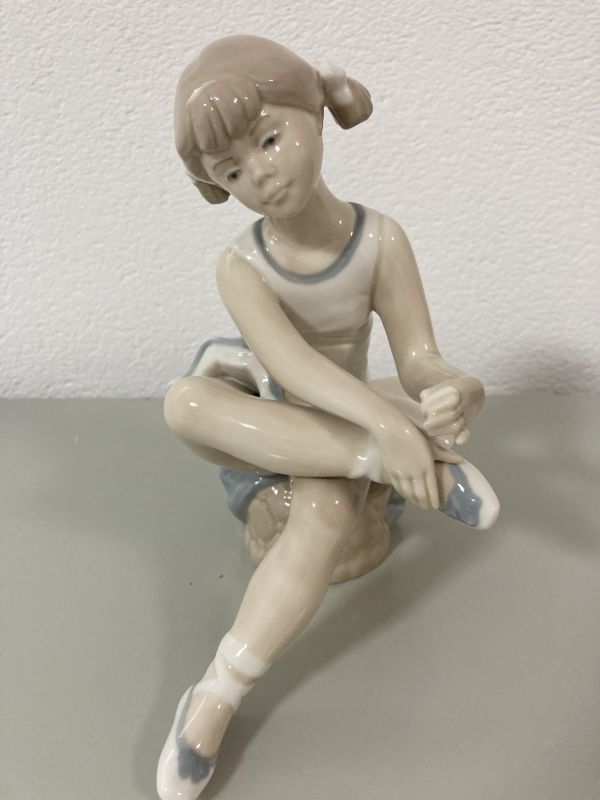 D501◆スペイン製 REX VALENCIA 陶器 人形 女の子 高さ20cm オブジェ 置物 飾り インテリア 雑貨 コレクション リヤドロ風