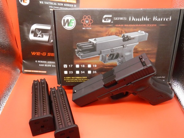 海外製ガスブローバックハンドガン WE G17 グロック17ダブルバレル
