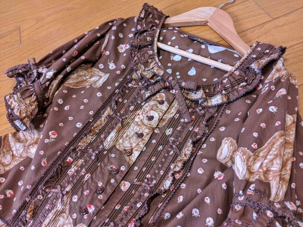 ピンクハウス テディベアローズpt ワンピース ブラウン PINKHOUSE 新品 