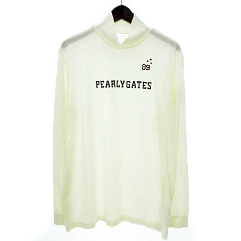 人気定番，正規品 パーリーゲイツ PEARLY GATES カットソー ハイネック 長袖 ゴルフウェア ロゴ プリント 053-266112 白 ホワイト系 6 大きいサイズ メンズ(インナーウエア)｜売買されたオークション情報、yahooの商品 インナーウエア
