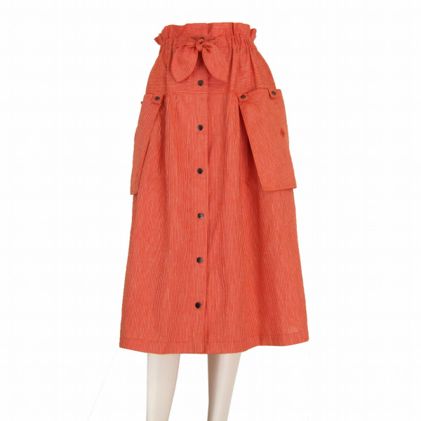 【全国無料，大人気】 /クリスチャンディオール Christian Dior SPORTS ラップスカート 表記M 9号相当 オレンジレッド 綿&麻 春夏 ボトムス レディース(フレアースカート、ギャザースカート（ロング）)｜売買されたオ 女性用
