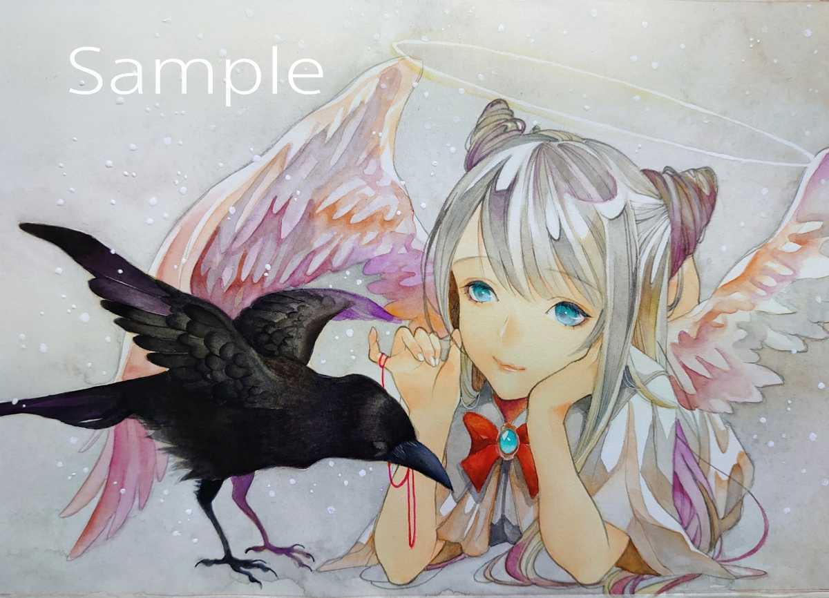 手描きイラスト オリジナル 創作 女の子 少女 天使 羽 カラス 唯 手描きイラスト 売買されたオークション情報 Yahooの商品情報をアーカイブ公開 オークファン Aucfan Com